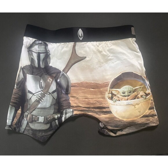 NWT Crazy Boxer Star Wars The Mandalorian Baby Yoda Boxer Brief Mens S Soft Cozy - Picture 2 of 2